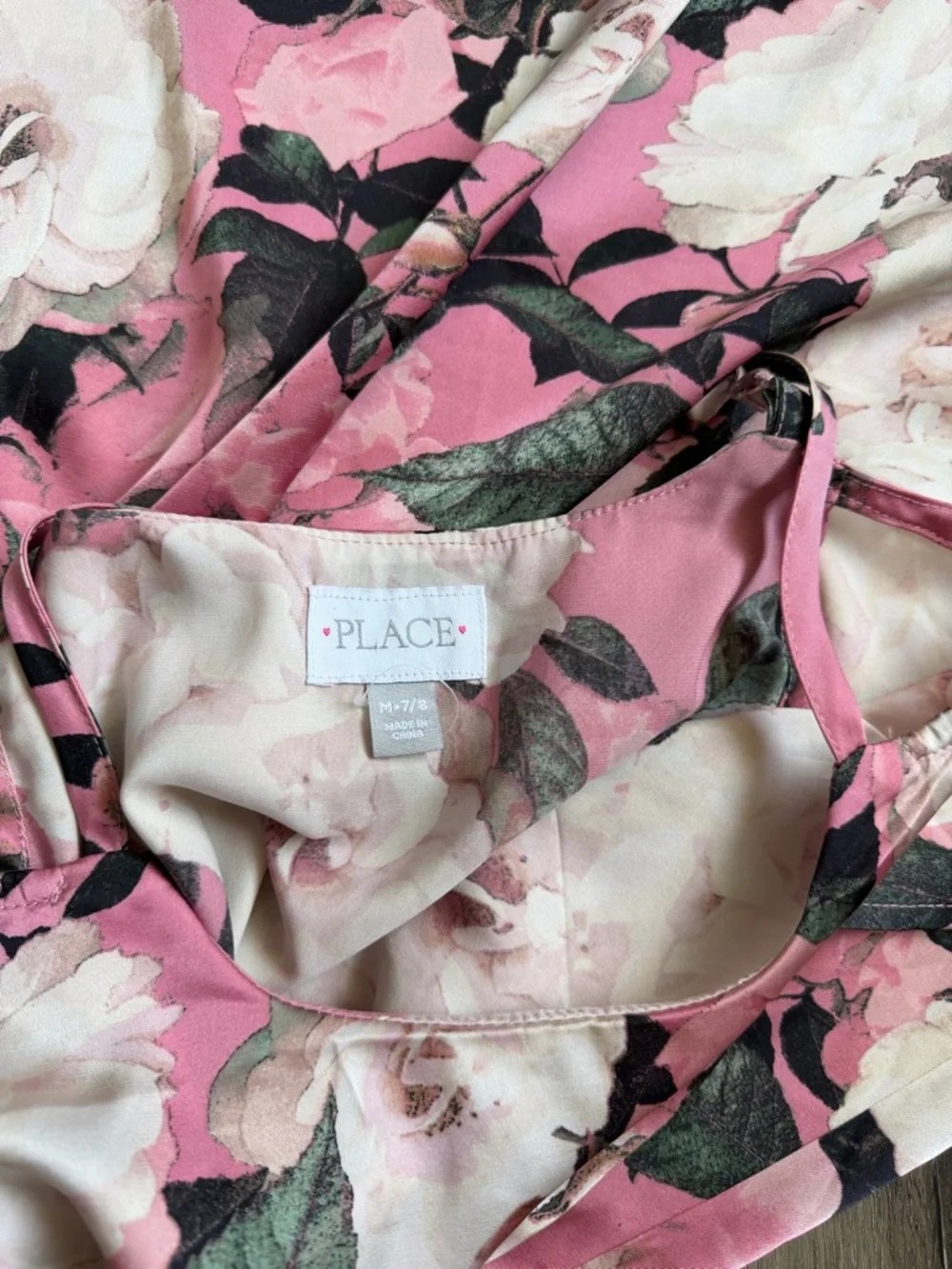 The Children's Place Big Girls' Floral Satin Dress - Picture 4 of 6